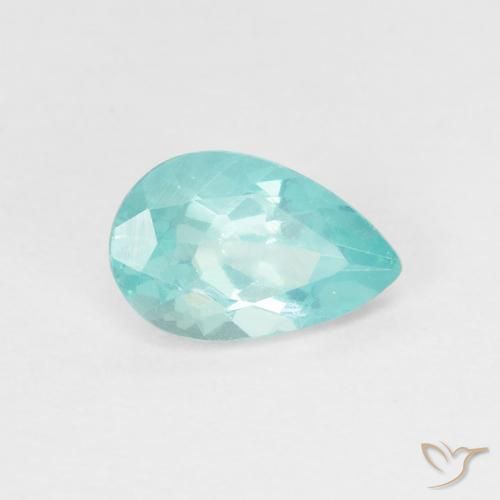 0.92 ct Turquoise Apatite Stone, Natural Apatite in Pear Facet Shape for Sale