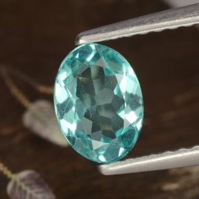 0.77 ct Turquoise Apatite Gemstone, Apatite Gem in Oval Facet Shape for Sale.