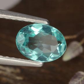 0.77 ct Turquoise Apatite Stone, Natural Apatite in Oval Facet Shape for Sale