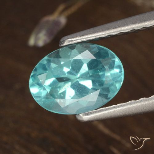 0.84 ct Blue Green Apatite, 6.9 x 5 mm Oval Cut From Madagascar, Photo A