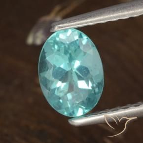 0.84 ct Turquoise Apatite Stone, Natural Apatite in Oval Facet Shape for Sale