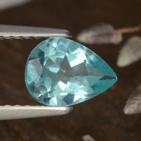 0.97 ct Turquoise Apatite Stone, Natural Apatite in Pear Facet Shape for Sale