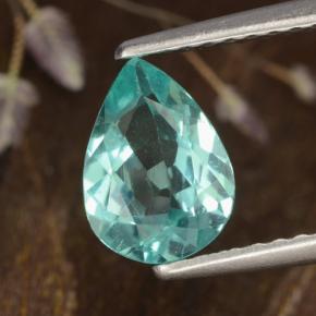 Blue Green Apatite Gem - 1ct Pear Facet (ID: 476404)