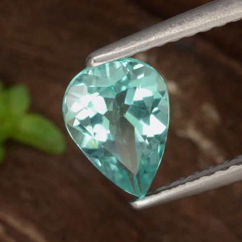 1.02 ct Turquoise Apatite Stone, Natural Apatite in Pear Facet Shape for Sale