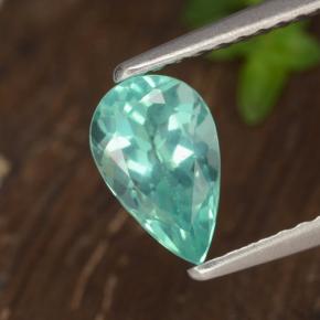 1.02 ct Turquoise Apatite Gemstone, Apatite Gem in Pear Facet Shape for Sale.