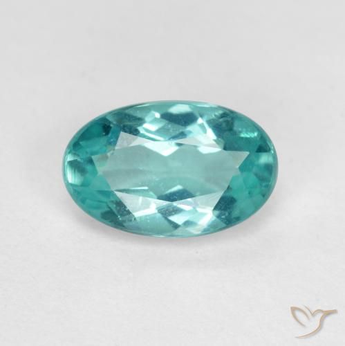 1.02 ct Blue Green Apatite, 7.9 x 5 mm Oval Cut From Madagascar, Photo A