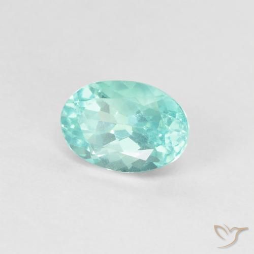 0.98 ct Turquoise Apatite Stone, Natural Apatite in Oval Facet Shape for Sale