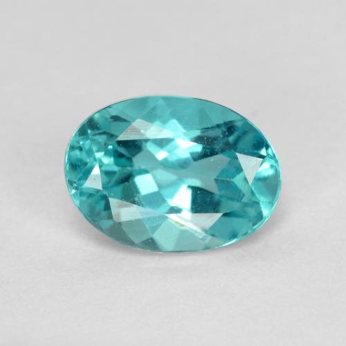 Medium Blue Green Апатиты Камень - 0.9ct Фасетный Овал (ID: 476517)