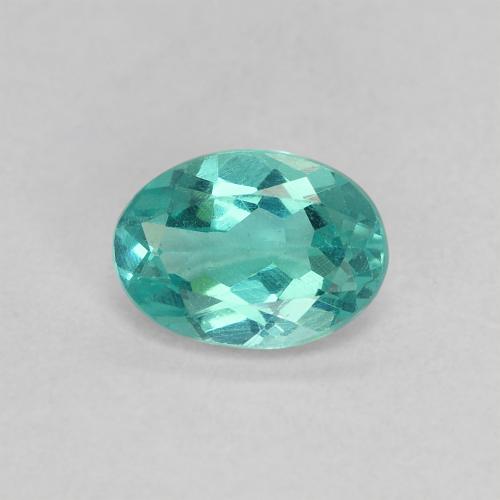 Bright Teal Apatite Gem - 0.8ct Oval Facet (ID: 476521)