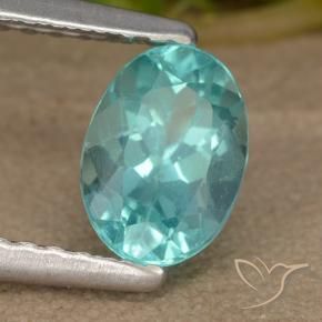 0.87 ct Turquoise Apatite Stone, Natural Apatite in Oval Facet Shape for Sale