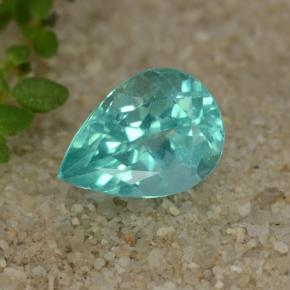 1.16 ct Turquoise Apatite Gemstone, Apatite Gem in Pear Facet Shape for Sale.