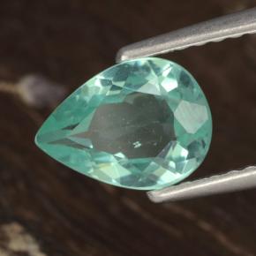 Bright Teal Apatite Gem - 1.2ct Pear Facet (ID: 476559)