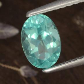 1.05 ct Turquoise Apatite Stone, Natural Apatite in Oval Facet Shape for Sale