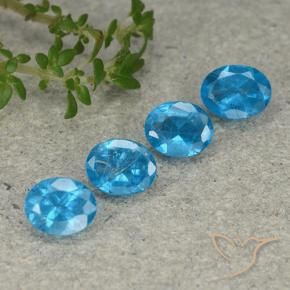 1.28 ctw Blue Apatite Stones, Natural Apatite in Oval Facet Shape for Sale