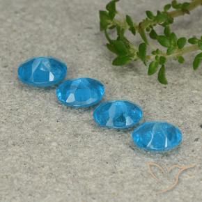 Apatite Gemstones in 5 x 4 mm (calibrated) Size for Sale, Apatite Stones in Medium Blue Color