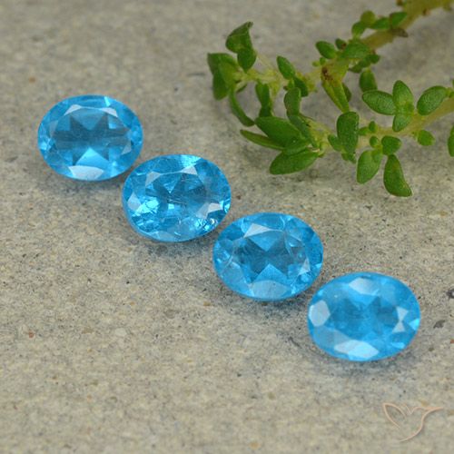 1.40ctw Natural Medium Blue Apatite, Oval, VS