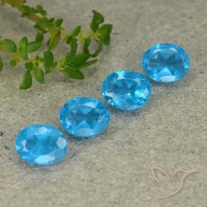 1.40 ctw Blue Apatite Stones, Natural Apatite in Oval Facet Shape for Sale