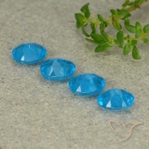 Apatite Gemstones in 5 x 4 mm (calibrated) Size for Sale, Apatite Stones in Medium Blue Color