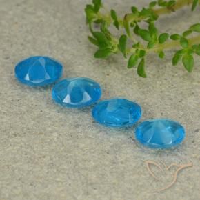 Apatite Gemstones in 5 x 4 mm (calibrated) Size for Sale, Apatite Stones in Medium Blue Color