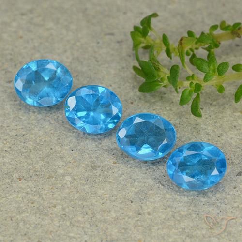 1.32 ct Blue Apatite, 5.1 x 4.1 mm Oval Cut From Madagascar, Photo A