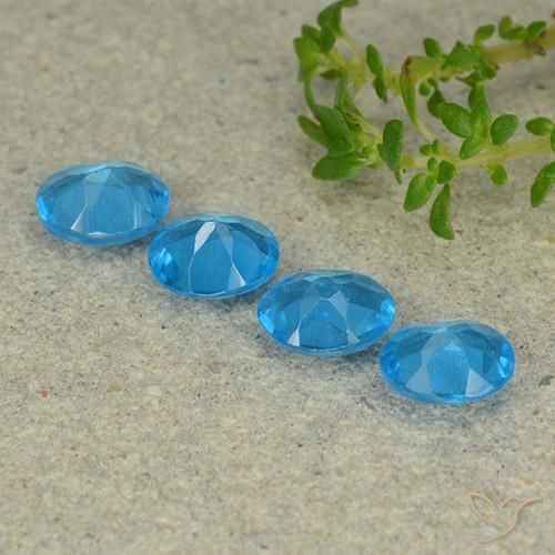 Apatite Gemstones in 5 x 4 mm (calibrated) Size for Sale, Apatite Stones in Deep Azure Color