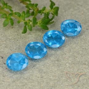 1.28 ctw Blue Apatite Stones, Natural Apatite in Oval Facet Shape for Sale