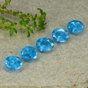 1.87 ctw Blue Apatite Stones, Natural Apatite in Oval Facet Shape for Sale