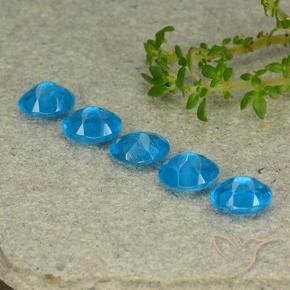 Apatite Gemstones in 5 x 4 mm (calibrated) Size for Sale, Apatite Stones in Blue Color