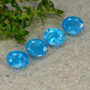 1.50 ctw Blue Apatite Stones, Natural Apatite in Oval Facet Shape for Sale