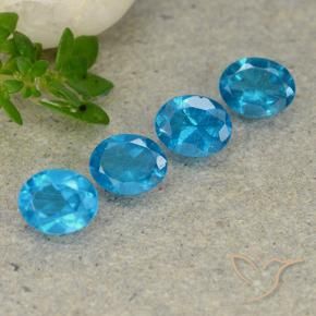 1.57 ctw Blue Apatite Stones, Natural Apatite in Oval Facet Shape for Sale