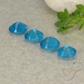 Apatite Gemstones in 5 x 3.8 mm Size for Sale, Apatite Stones in Deep Aqua Blue Color