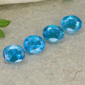 1.60 ctw Blue Apatite Stones, Natural Apatite in Oval Facet Shape for Sale