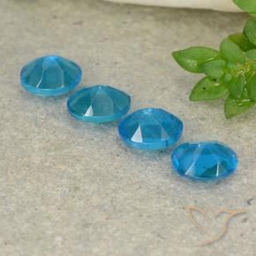 Apatite Gemstones in 5 x 4 mm (calibrated) Size for Sale, Apatite Stones in Deep Azure Color