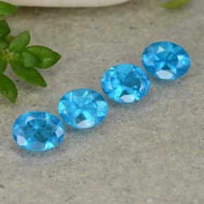 1.47 ctw Blue Apatite Stones, Natural Apatite in Oval Facet Shape for Sale