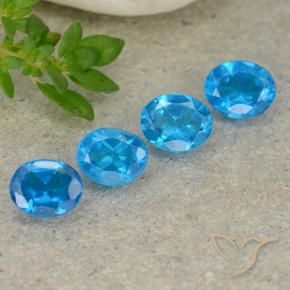 1.48 ctw Blue Apatite Stones, Natural Apatite in Oval Facet Shape for Sale