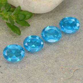 1.44 ctw Blue Apatite Stones, Natural Apatite in Oval Facet Shape for Sale