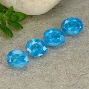 1.42 ctw Blue Apatite Stones, Natural Apatite in Oval Facet Shape for Sale