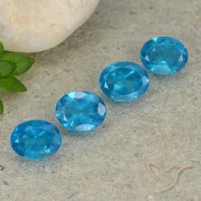 1.48 ctw Blue Apatite Stones, Natural Apatite in Oval Facet Shape for Sale