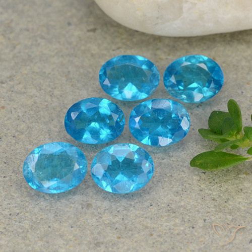 1.9 ct Blue Apatite, 5.1 x 3.9 mm Oval Cut From Madagascar, Photo A