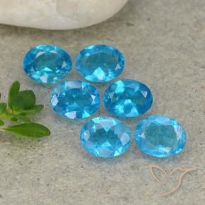 1.90 ctw Blue Apatite Stones, Natural Apatite in Oval Facet Shape for Sale