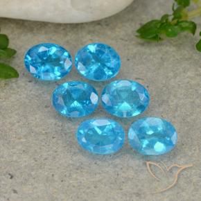 1.84 ctw Blue Apatite Stones, Natural Apatite in Oval Facet Shape for Sale