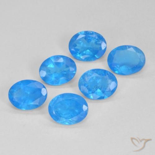 1.98 ctw Blue Apatite Stones, Natural Apatite in Oval Facet Shape for Sale