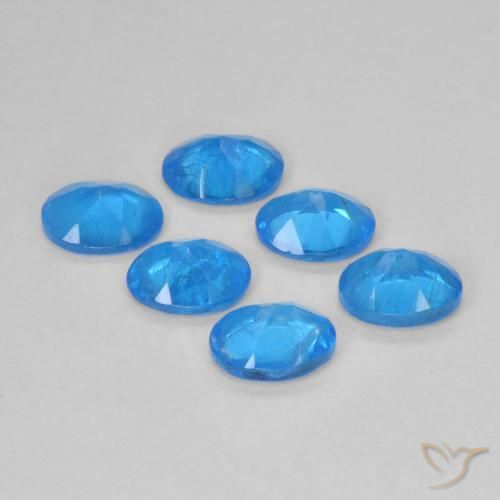 Apatite Gemstones in 5 x 4 mm (calibrated) Size for Sale, Apatite Stones in Deep Azure Color