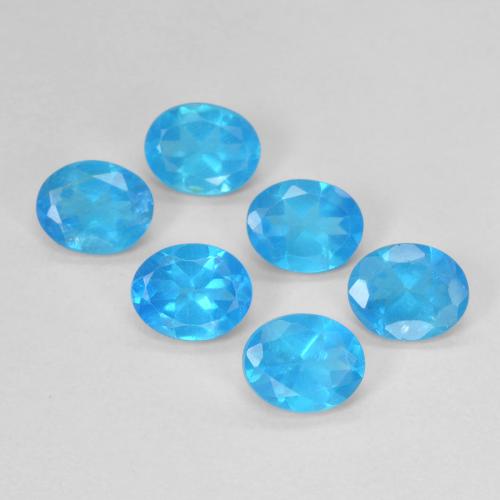 Deep Azure Апатиты Камень - 0.4ct Фасетный Овал (ID: 488786)