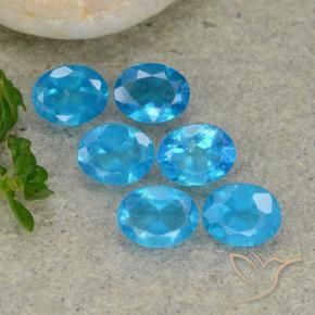 1.96 ctw Blue Apatite Stones, Natural Apatite in Oval Facet Shape for Sale