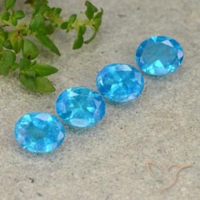 1.47 ctw Blue Apatite Stones, Natural Apatite in Oval Facet Shape for Sale