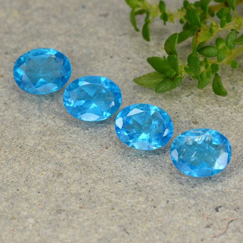 1.23 ct Blue Apatite, 5 x 4 mm Oval Cut From Madagascar, Photo A