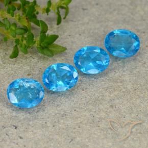 1.23 ctw Blue Apatite Stones, Natural Apatite in Oval Facet Shape for Sale