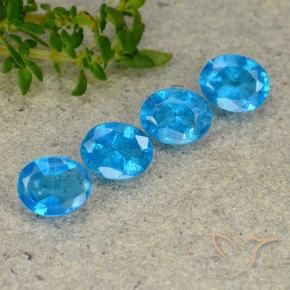 1.38 ctw Blue Apatite Stones, Natural Apatite in Oval Facet Shape for Sale