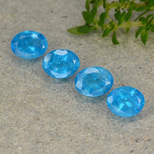 1.62ctw Natural Intense Azure Blue Apatite, Oval, VS